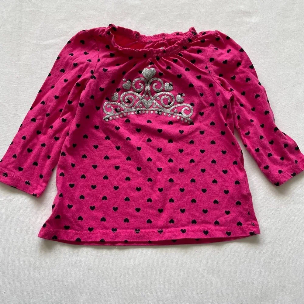Jumping Beans Pink Polka Dot Crown Shirt size 12 Months - Picture 2 of 5